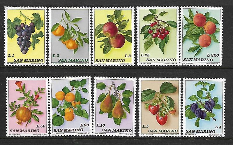 SAN MARINO 804-813 MNH C/SET FRUITS