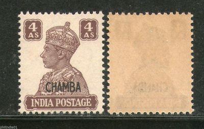 India CHAMBA State KG VI 4As Postage Stamp SG 116 / Sc 97 Cat. £20 MNH