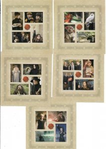 Scott 4828b, 4832b, 4836b, 4840b, 4844b, Forever IMPERF Harry Potter panes, MNH