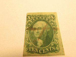 US Stamps, Scott #14,Used Type II Manuscript Cancel,with Certificate, SCV145.00,