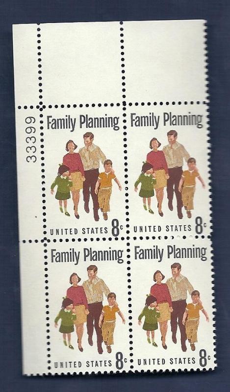 1455 8c Family Planning plate block VF/MNH/OG