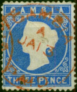 Gambia 1880 3d Bright Ultramarine SG14b Fine Used