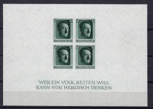 Germany Reich Scott # B103, mint nh, s/s