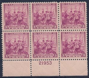 MALACK 836 F/VF or better OG NH, plate block of 6, f..MORE.. pbs0034