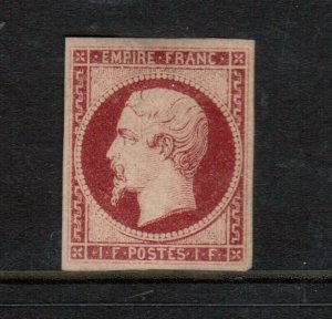 France #21 Extra Fine Mint Unused (No Gum) **With Certificate**