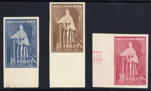 Philippines #580-81,C73var, 1952 Pan-Asian Philatelic Exhibition, imperf. set...