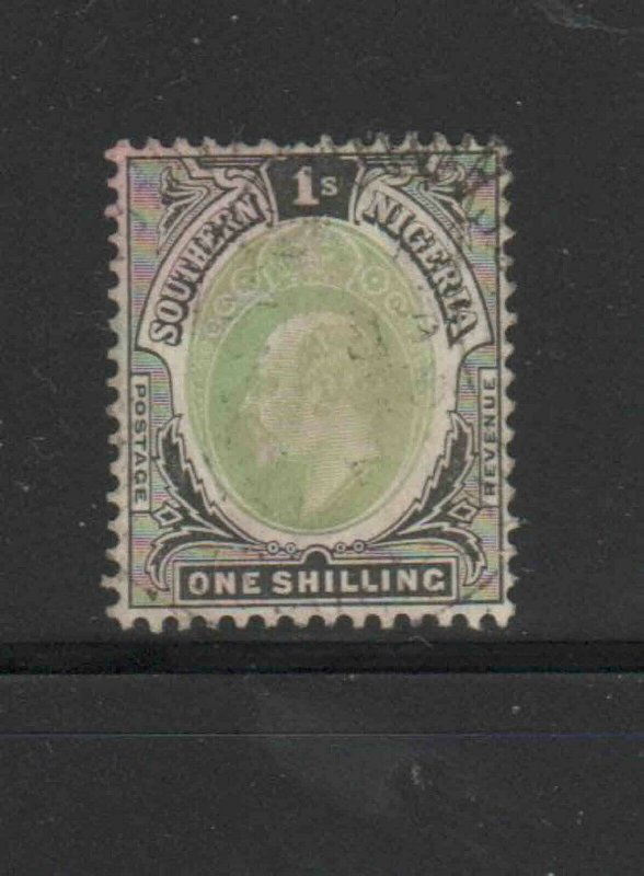 SOUTHERN NIGERIA #27  1906  1sh  KING EDWARD VII       F-VF USED