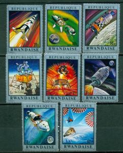 Rwanda Scott #373-380 MNH Conquest of Space Rockets Lunar Landing CV$5+