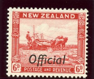 New Zealand 1936 Official 6d scarlet superb MNH. SG O127.