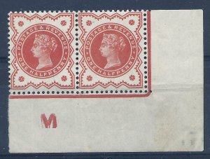 ½d Vermilion Jubilee control M imperf pair - broken control Lightly MOUNTED MINT