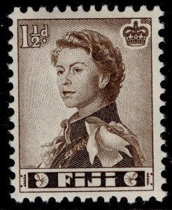 FIJI QEII SG282, 1½d sepia, NH MINT.