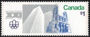 Canada SC#687 $1.00 Notre-Dame Church & Place Ville Marie (1976) MNH