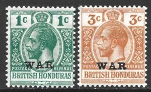 British Honduras, Scott #MR2-MR3; 1c & 3c War Tax, MH