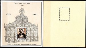 PORTUGUESE INDIA 1952 St. Francisco Xavier 400th Death Anniversary. S/Sheet, MNH