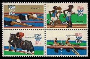 U.S. #1791-94 MNH; 15c 1980 Olympics - Block of 4 (1979)
