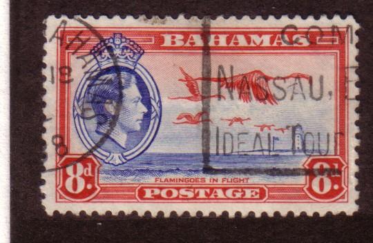 Bahamas  #108 8p Carmine & ultra  (u) CV $3.25