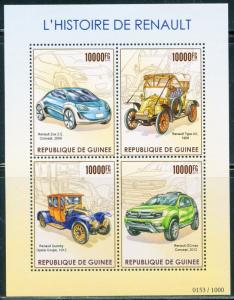 GUINEA 2015 HISTORY OF RENAULT  SHEET MINT NEVER HINGED