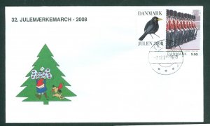 Denmark Cover. 2008. Santa.Dog. Værløse.“Christmas Seal Walk # 32 Sc# 1400. #02