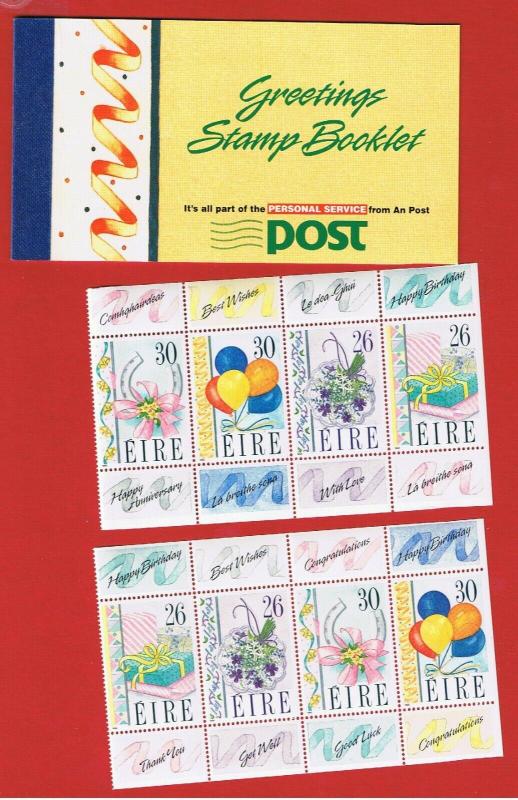 Ireland #795-798  MNH OG Greetings Booklet w/2 panes of 4   Free S/H