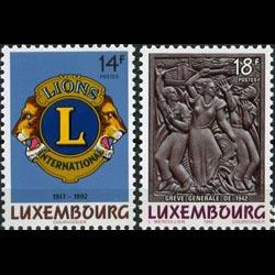 LUXEMBOURG 1992 - Scott# 870-1 Lions Intl. Set of 2 NH