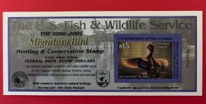 RW67a MOTTLED DUCK $15 US Federal Duck Stamp MNH 2000-2001