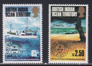 British Indian Ocean Territory. # 57-58, Nordvaer Traveling P.O., NH, 1/2 Cat