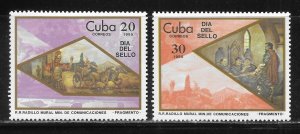 Cuba 2787-88 1985 Stamp Day set MNH