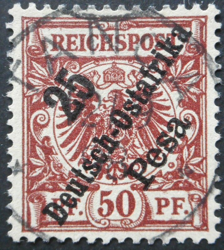 German East Africa 1896 Twenty Five Pesa with TANGA postmark