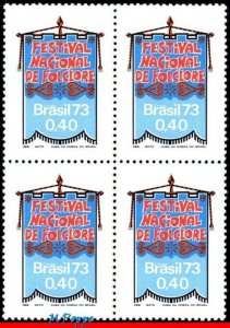 1302 BRAZIL 1973 FOLKLORE FESTIVAL, BANNER, MI# 1388 RHM C-798, BLOCK MNH