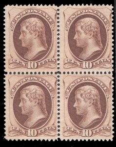 MOMEN: US STAMPS #161 BLOCK OF 4 MINT OG 2H/2NH LOT #71132