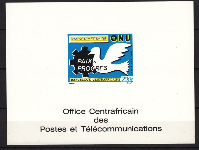 Z3854 Central African #c86 1970 united nations imperf deluxe proof, bird dove