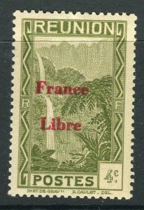 FRENCH COLONIES; 1941 FRANCE LIBRE Optd. Mint hinged 4c. value