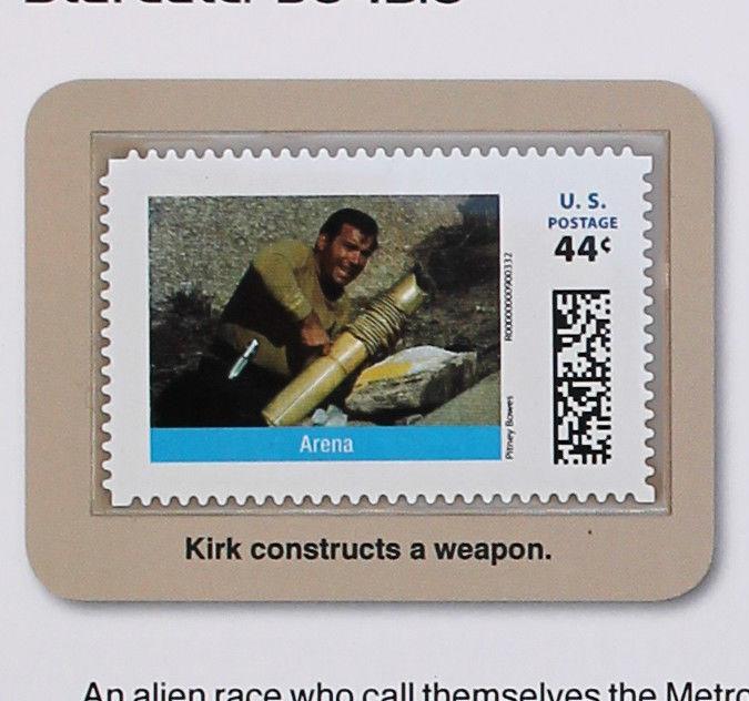 STAR TREK 2011 Pitney Bowes 44 Cent Large Stamp Panel Captain Kirk Arena