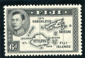 Fiji 1938 KGVI 6d black (p13x12 - Die I) MLH. SG 260. Sc 125.