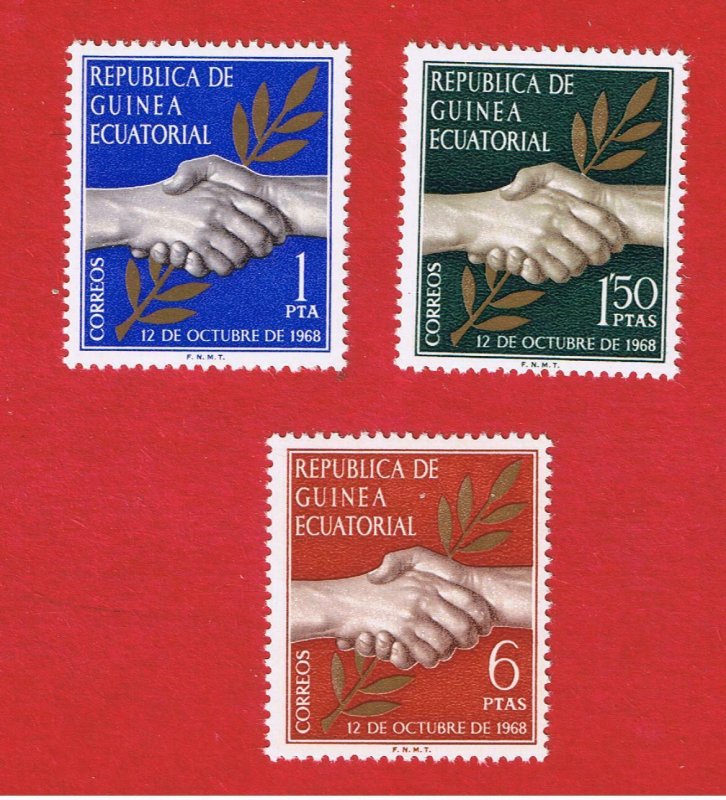 Equatorial Guinea #1-3  MNH OG  Independence  Free S/H 