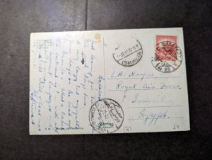 1930 Hungary RPCP Postcard Cover Budapest to Ismailia Egypt