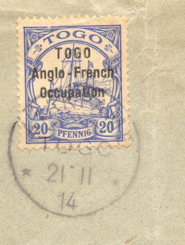 Togo, 1914 British Occupation, ATAKPAME COVER, VF ++ used, no faults, 