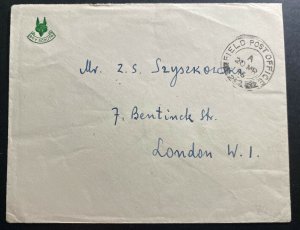 1946 Polish Forces Field Post Office In England Cover To London Boy Scouts Envel 