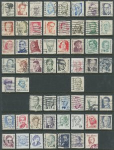 USA - 56 different used Great American Issues - Mostly VF