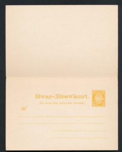 NORWAY Mi. P50 POSTAL STATIONERY POSTAL CARD 3+3 PD. REPLY