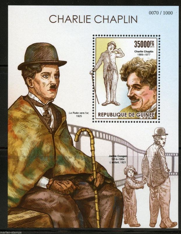 GUINEA 2015 CHARLIE CHAPLIN SOUVENIR SHEET MINT NH