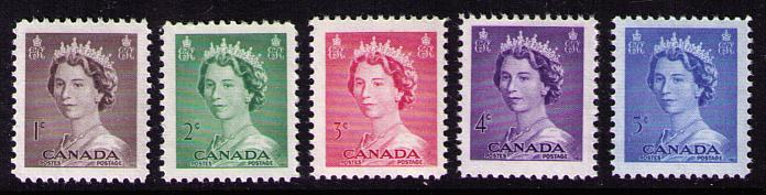 Canada #325-29 Mint Never Hinged Set of 5