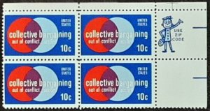 US Scott # 1558; 10c Collective Bargain. from 1975; MNH, og, VF; Block of 4