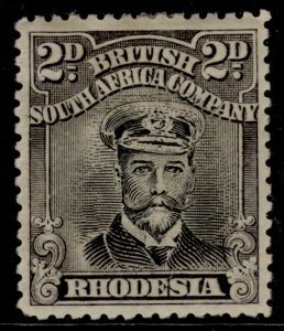 RHODESIA GV SG256, 2d black & grey-black, M MINT. shifted vignette to right