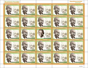 MALI 2020 REGULAR EDT - MIXED SHEET 24v - MAHATMA GANDHI JOINT ISSUE MNH