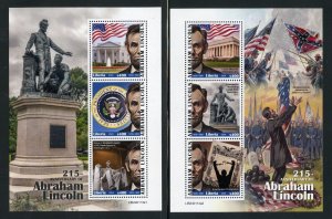 LIBERIA 2023 215th ANNIVERSARY OF ABE LINCOLN SET OF TWO S/S MINT NH