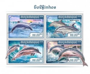 Mozambique - 2018 Dolphins, Bottlenose, Striped - 4 Stamp Sheet - MOZ18206a2