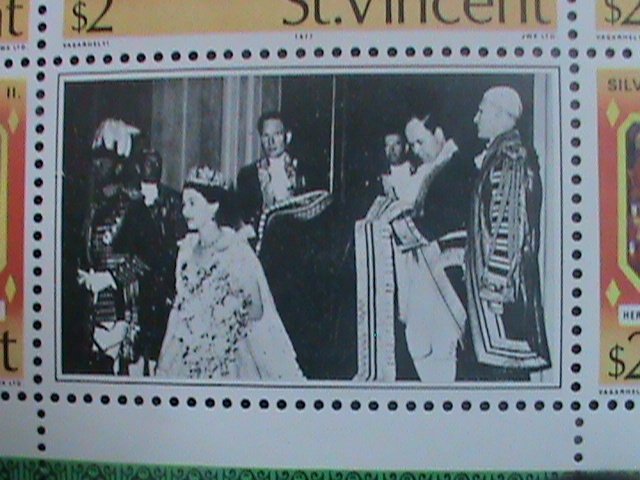 ​ST. VINCENT-1977 SC#494- SILVER JUBILEE OF QUEEN ELIZABETH II- MNH SHEET-VF
