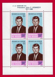 NIGER SCOTT#C44a 1964 100f JFK SHEET - MNH