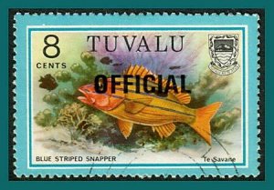 Tuvalu Stamps 1981 Fish Officials, 8c used #O6,SGO6